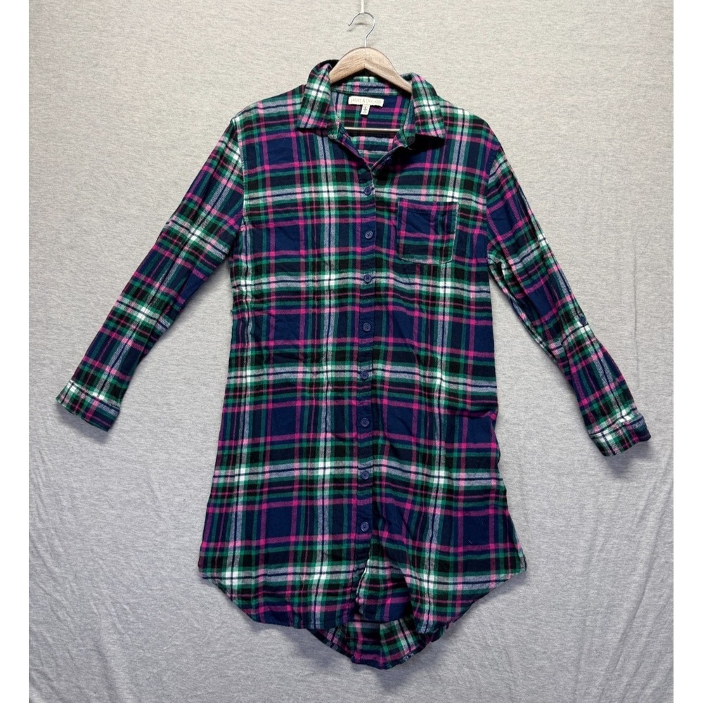 Jamie & Layla Shirt Dress Womens Large Multicolor Plaid Flannel Button Front